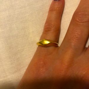 Gold plated signet pinky ring